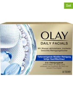 2er-Set: Reinigungstücher "Daily Facials - Fettige Haut", Je 30 Stück